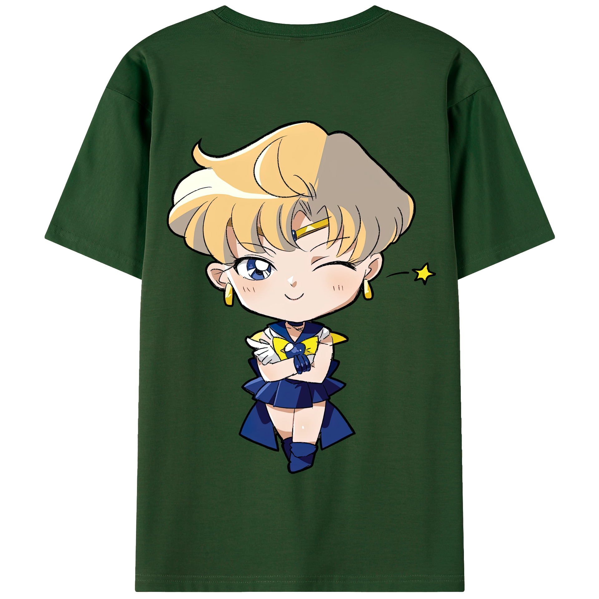 （画像用） 美少女戦士セーラームーン 天王はるか Sailor Moon Tenoh Haruka 綿100％半袖Tシャツ（背面プリント）